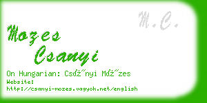 mozes csanyi business card